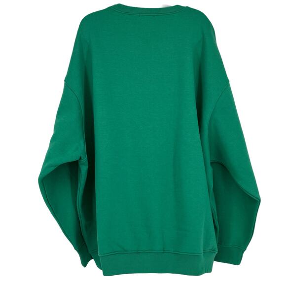 Nasty Gal Plus Size Crew Neck Oversized Sweat Shirt in Green Size 14 - Picture 4 of 7